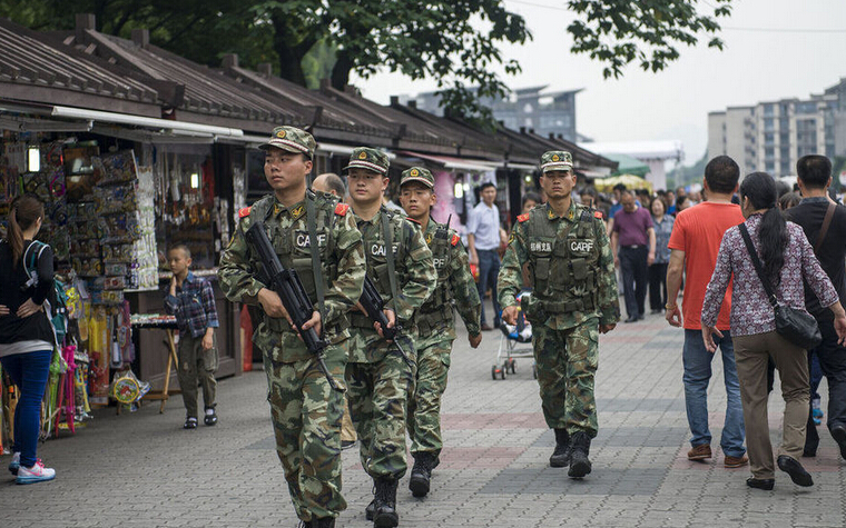 全國各地反恐一線畫面